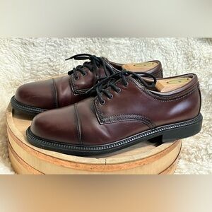 Dockers Men's Brown Leather Oxfords with Cap Top Dress‎ Shoes, Size 10